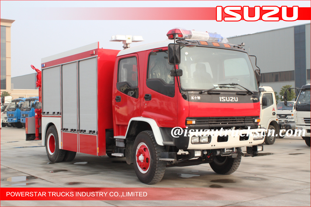 2015 Isuzu Lighting Emergency Rescue Vehicle Fire Truck na may Truck Crane para sa LAOS