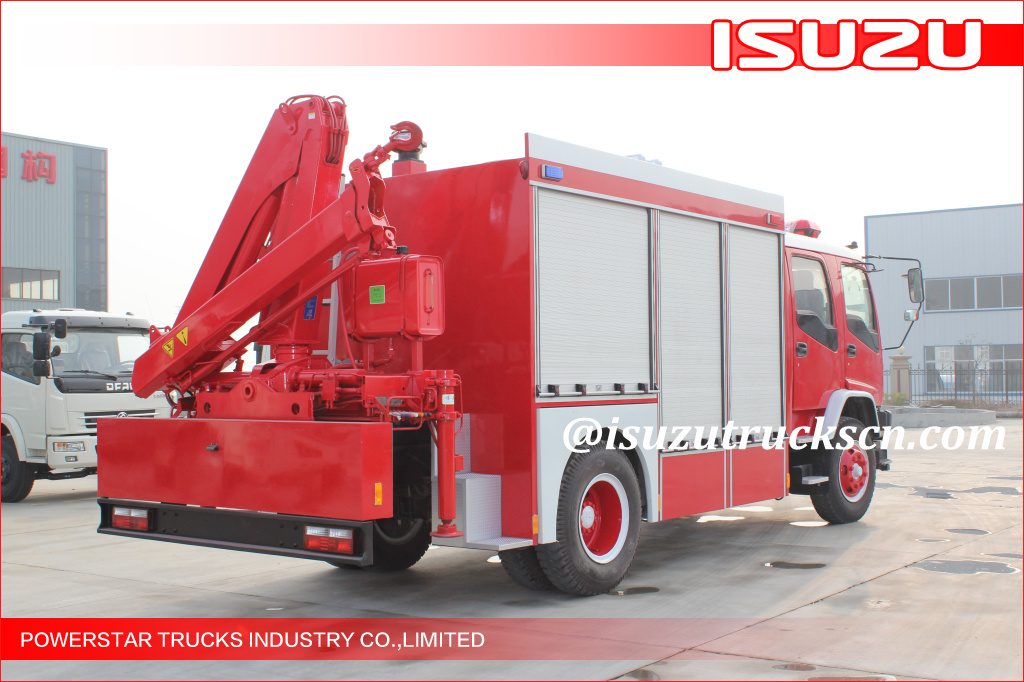 2015 Isuzu Lighting Emergency Rescue Vehicle Fire Truck na may Truck Crane para sa LAOS