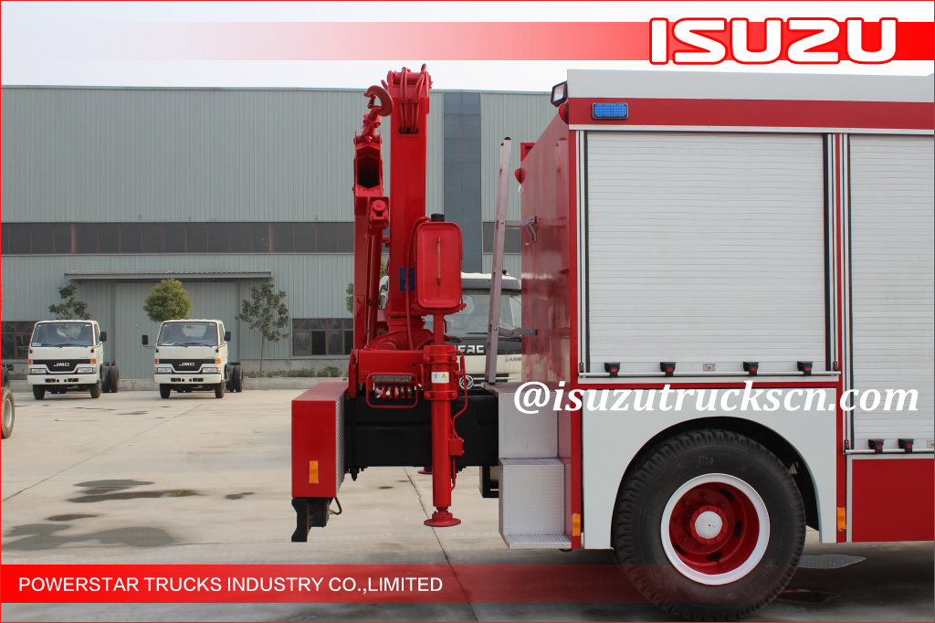 2015 Isuzu Lighting Emergency Rescue Vehicle Fire Truck na may Truck Crane para sa LAOS