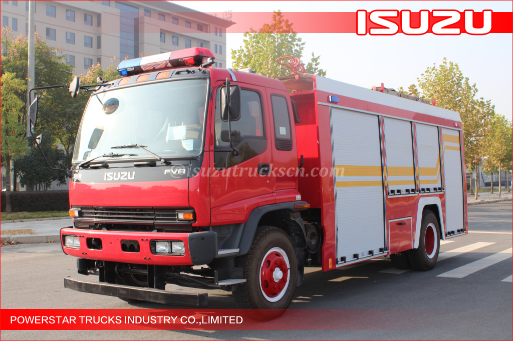 Inspeksyon ng mga kliyenteng Ruso sa Isuzu FVR foam fire truck fire tender fire engine