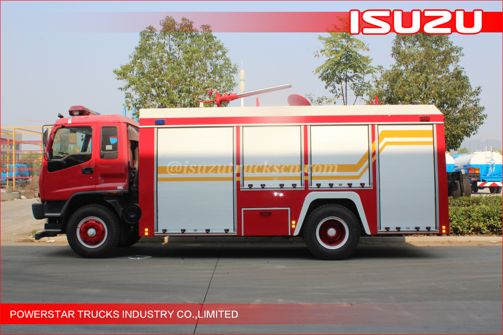 Inspeksyon ng mga kliyenteng Ruso sa Isuzu FVR foam fire truck fire tender fire engine