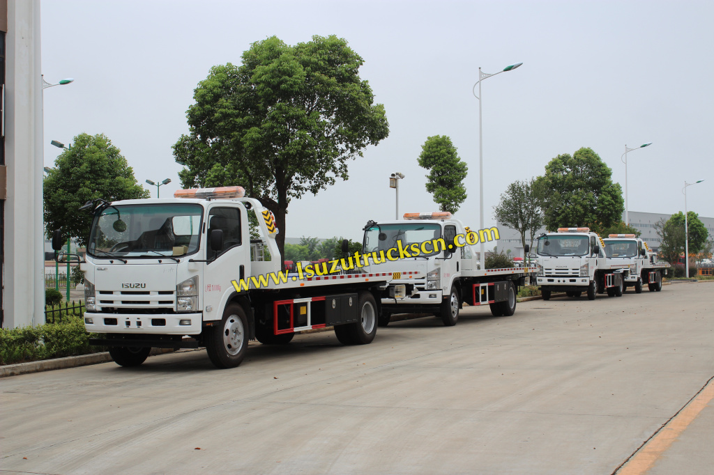 Ang mga kliyente ng Equatorial Guinea ay nag-order ng 4 na yunit ng Isuzu 5ton Flatbed road wrecker truck