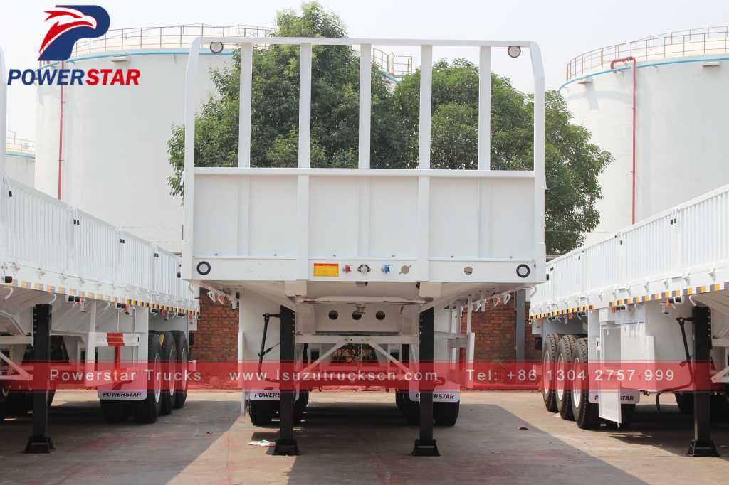 China low price 40 Ton Flatbed Trailer With Side Board Wall Cargo Semi Trailer For Sale