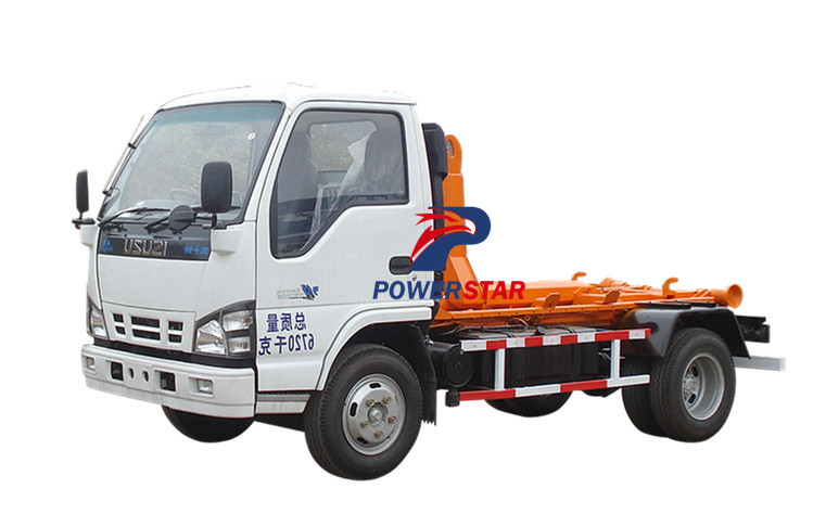 Hook lift garbage truck Isuzu na may 5 cbm loading capacity para ibenta