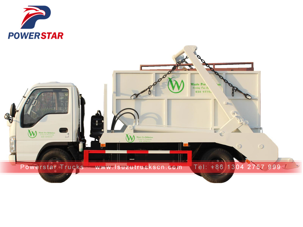 Swing Arm container garbage truck Isuzu 6 cbm