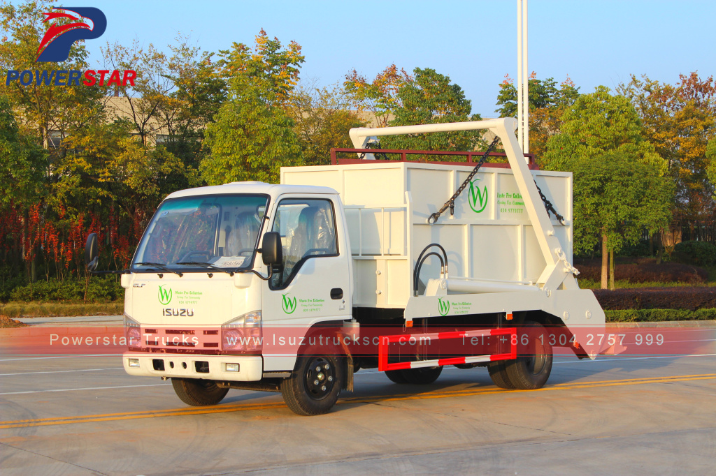 3tons 5tons side loader Isuzu swing arm container garbage truck 