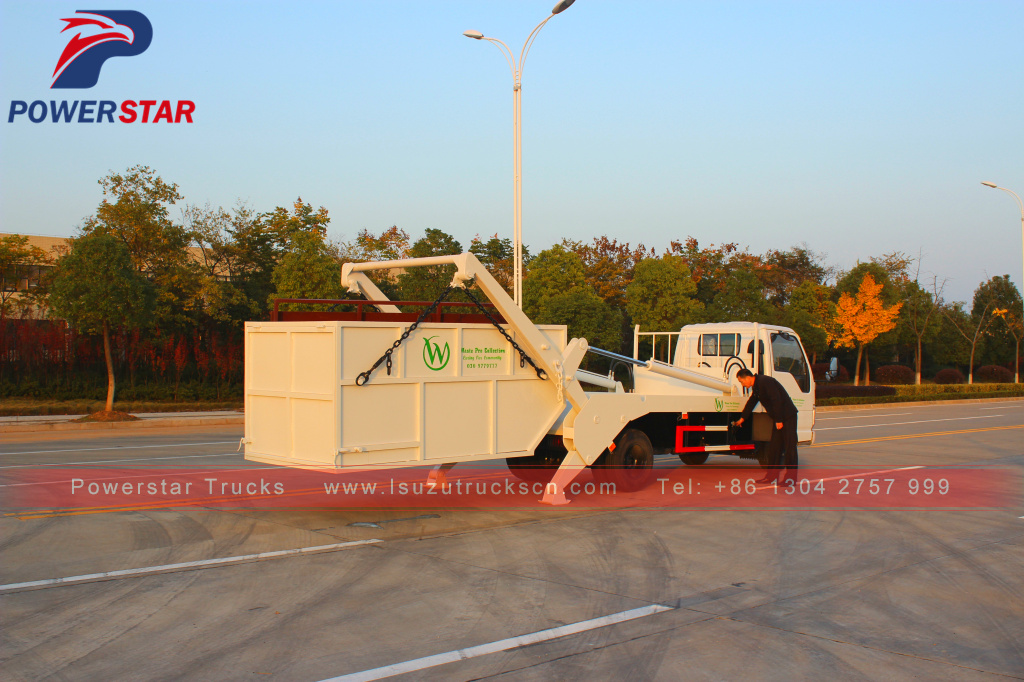 3tons 5tons side loader Isuzu swing arm container garbage truck 