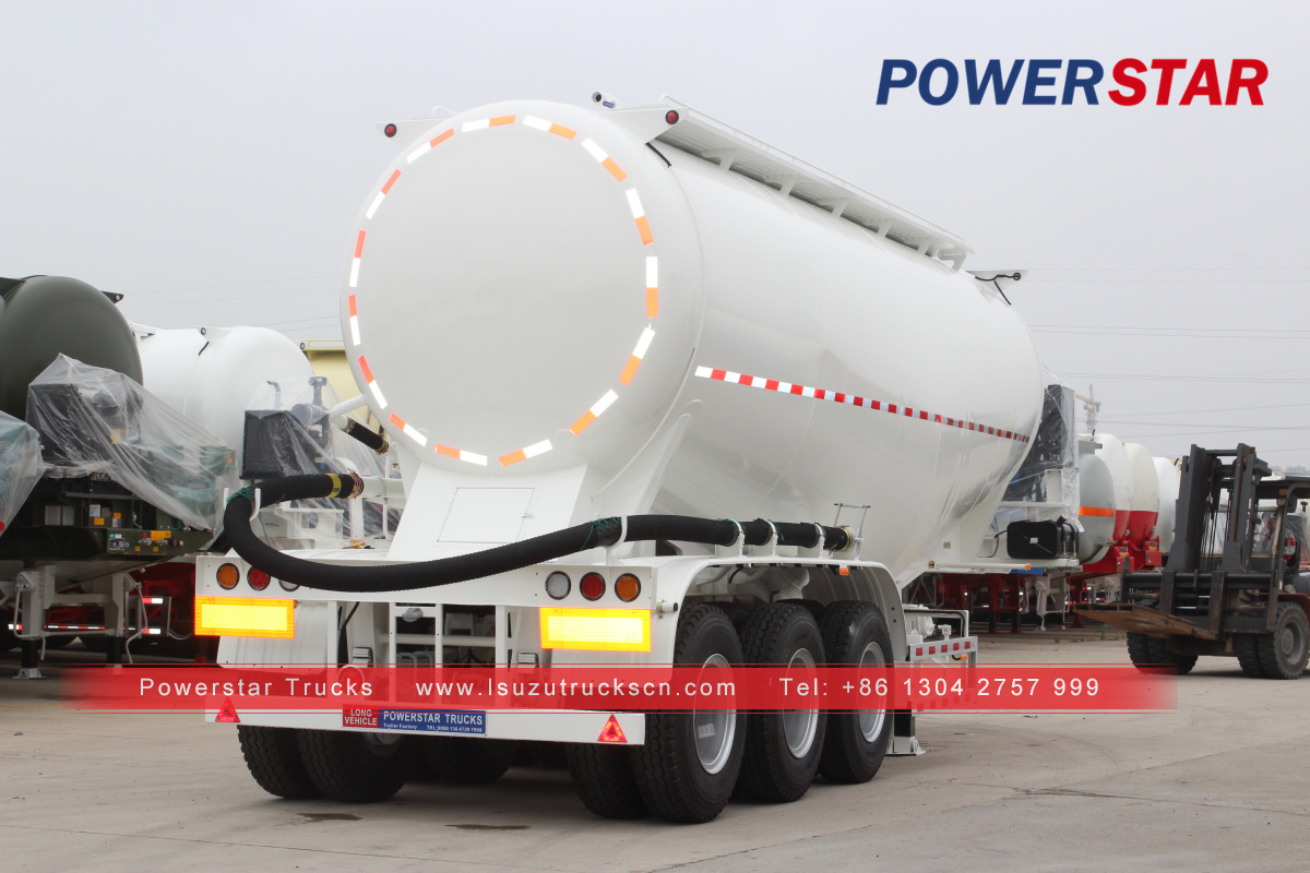 Philippines 40ton 60tons dry silo bulk cement bulker tank trailer para sa pagbebenta