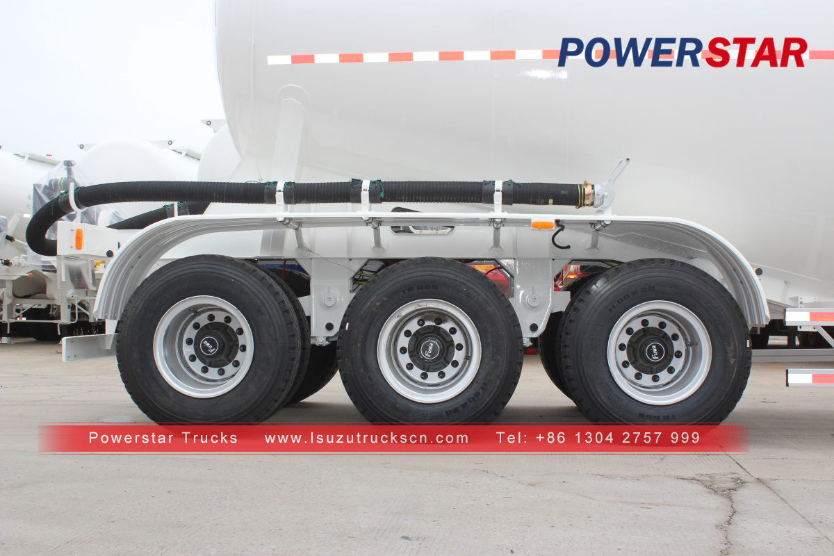 Philippines 40ton 60tons dry silo bulk cement bulker tank trailer para sa pagbebenta