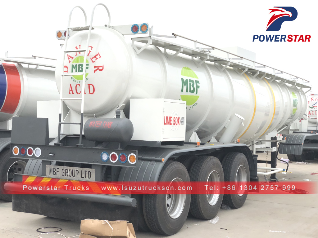 Customer ng Zambia MBF group ltd Sulfuric Acid Tanker Trailer V hugis 25000L para ibenta