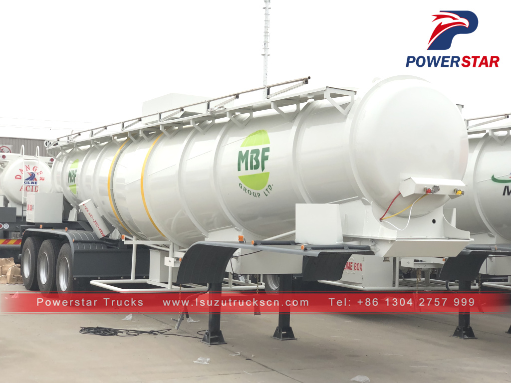 Customer ng Zambia MBF group ltd Sulfuric Acid Tanker Trailer V hugis 25000L para ibenta