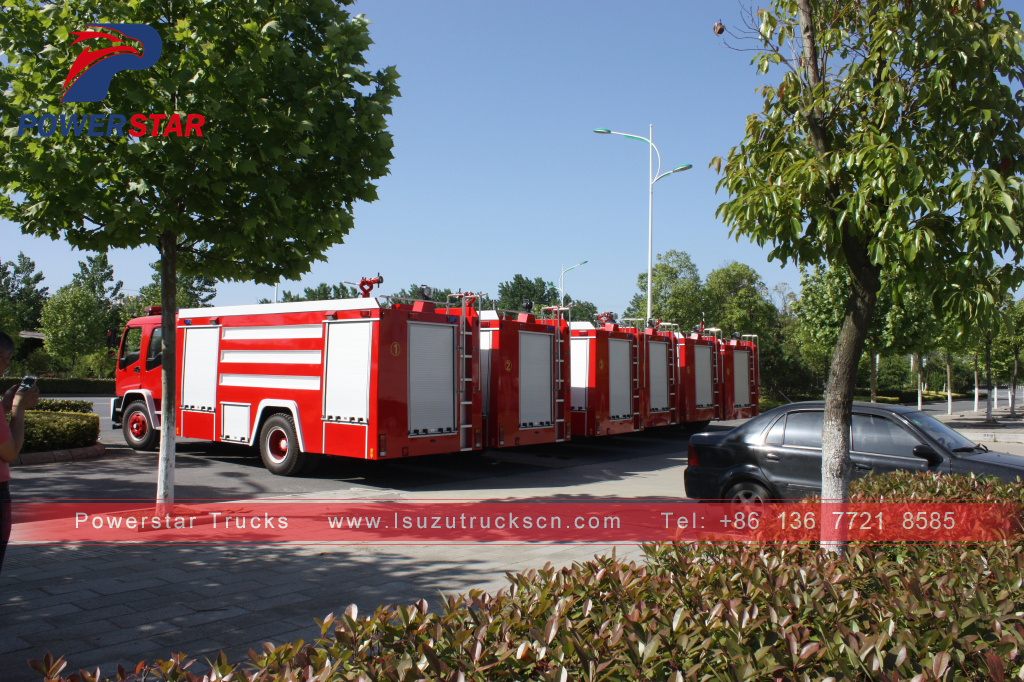 Cambodia FTR FVR Emergency Response Fire Vehicles Isuzu Water foam Mga trak na panlaban sa sunog para sa pagbebenta