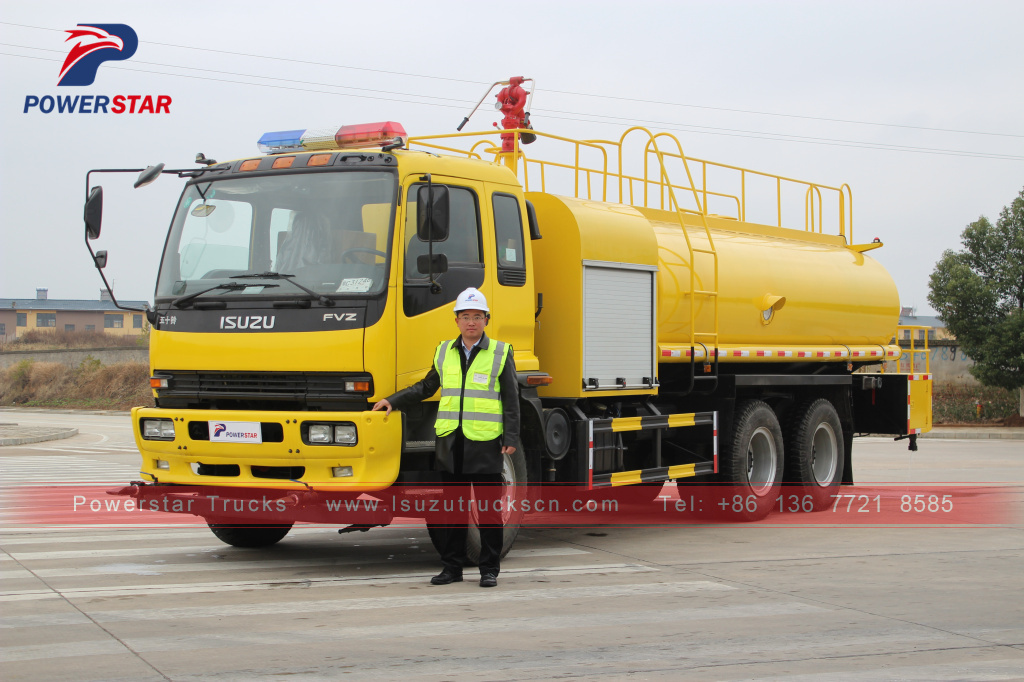 ISUZU FVZ road sprinkler water tank fire truck 14000L water bowser truck para sa pagbebenta