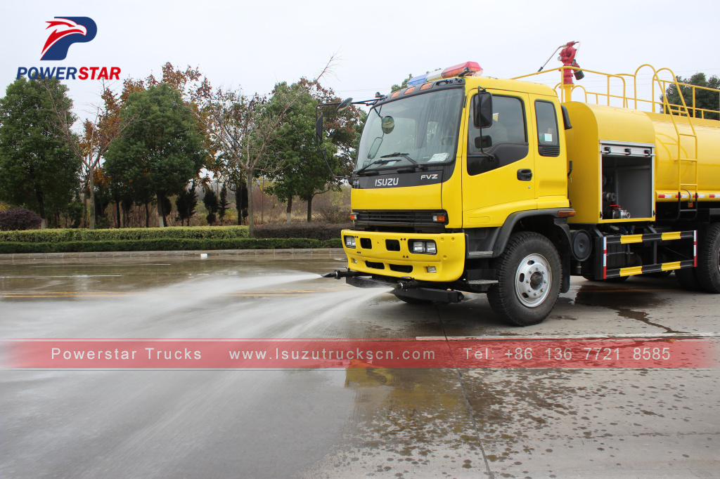 ISUZU FVZ road sprinkler water tank fire truck 14000L water bowser truck para sa pagbebenta