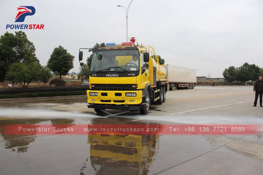 ISUZU FVZ road sprinkler water tank fire truck 14000L water bowser truck para sa pagbebenta