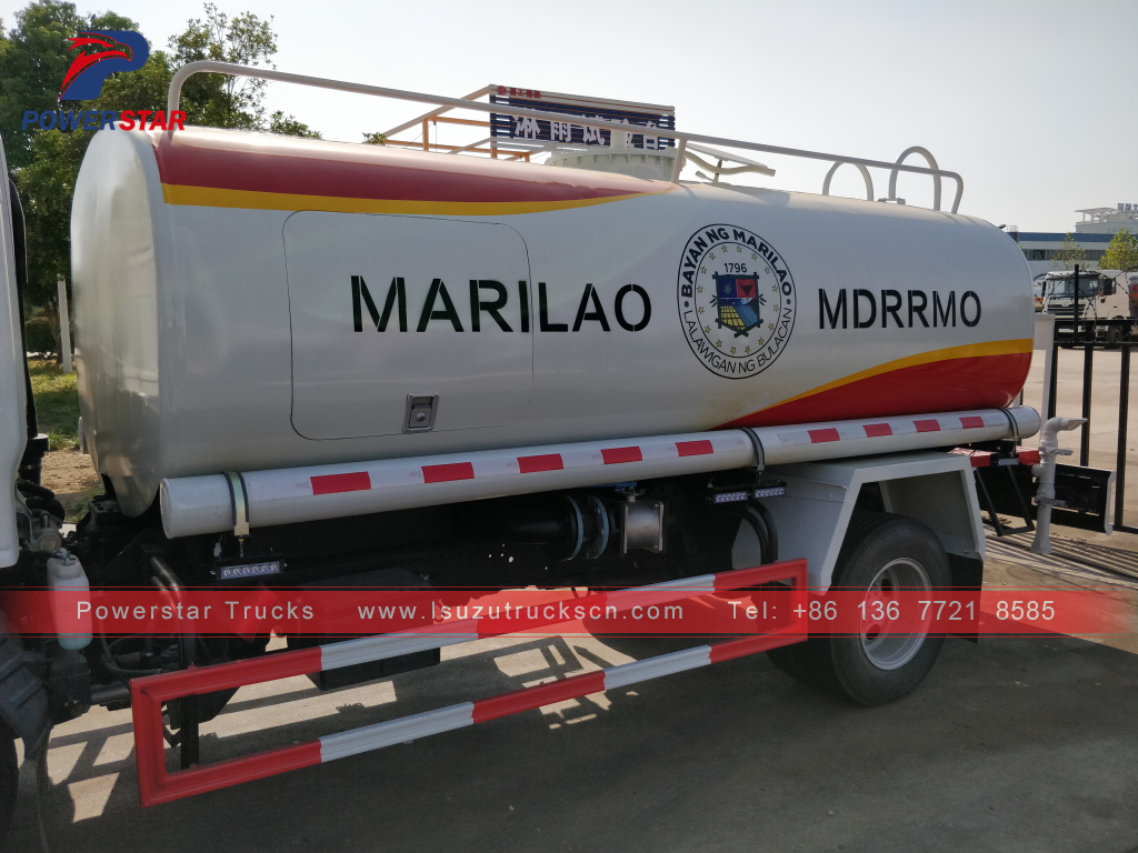 Pilipinas market Isuzu 3-5CBM water delivery tanker water spray trucks para sa pagbebenta