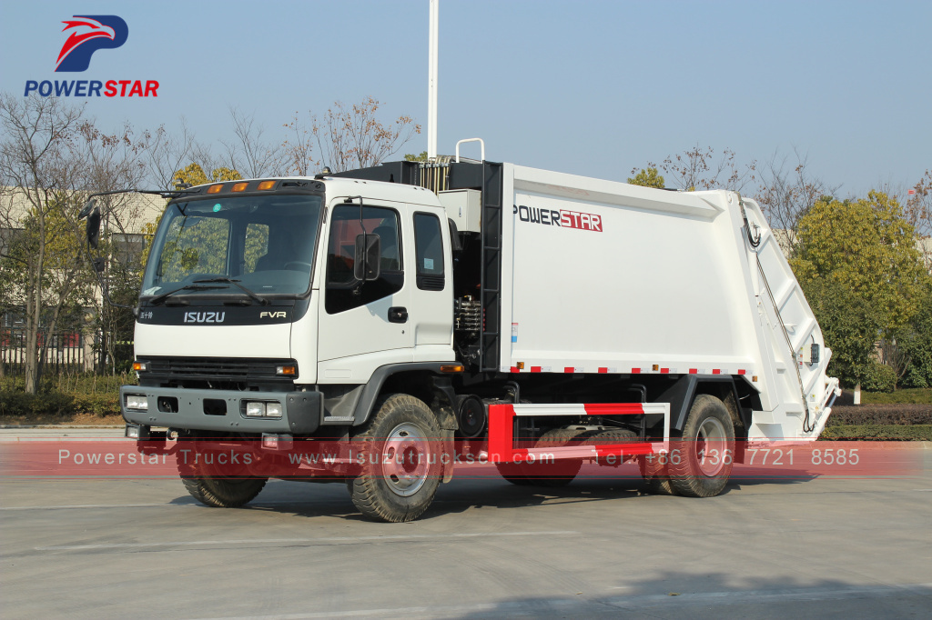 Powerstar ISUZU FVR Isuzu Garbage Vehicle Waste management Garbage Compactor Truck for philippines 