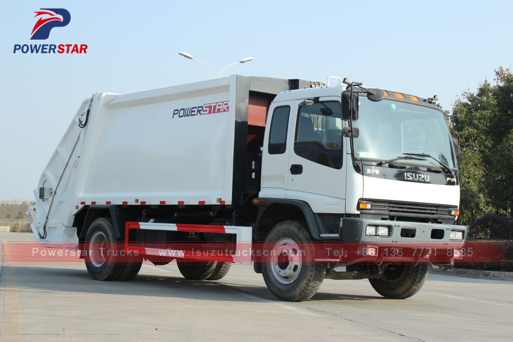 Powerstar ISUZU FVR Isuzu Garbage Vehicle Waste management Garbage Compactor Truck for philippines 