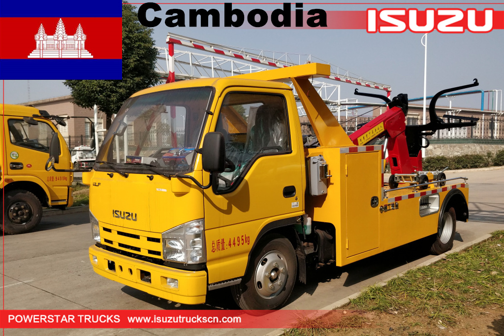 cambodia market ISUZU Small Wrecker Tow Truck para sa pagbebenta