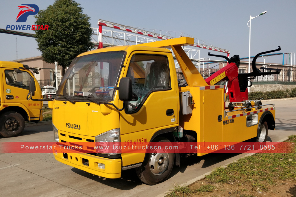 Cambodia ISUZU wrecker tow truck medium duty road recovery vehicle for sale