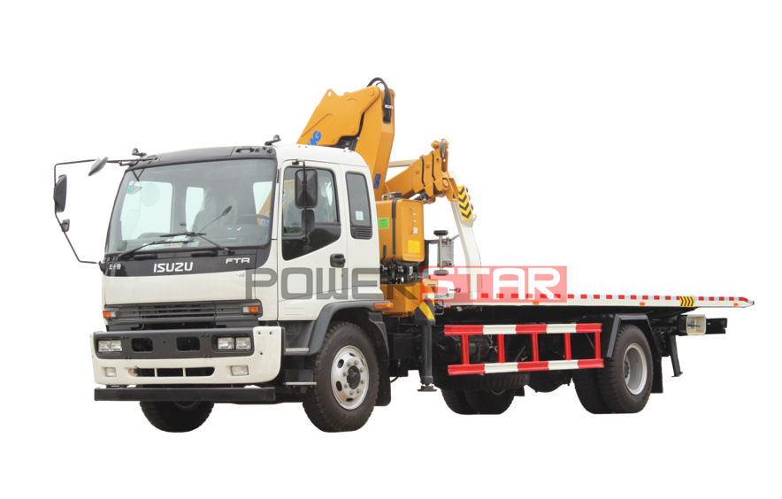 Breakdown recovery ISUZU FTR sliding platform wrecker truck na may crane