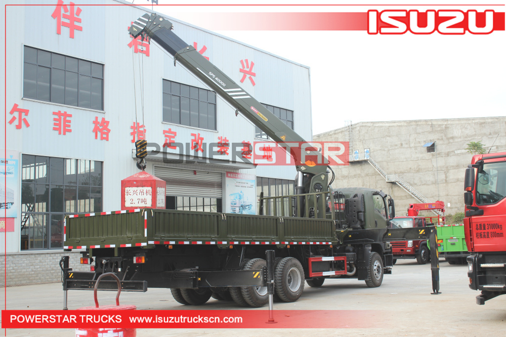 Military Isuzu GIGA VC46/61 Cargo Truck with Palfinger SPS40000 16Ton stiff boom Crane