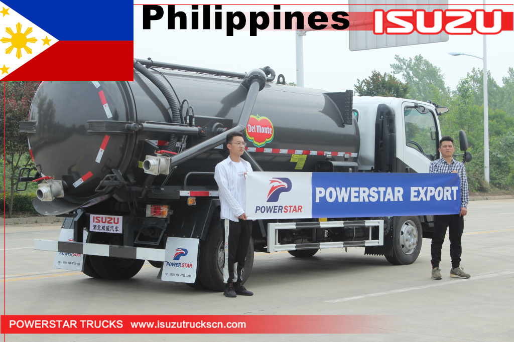 Pilipinas ISUZU ELF 4x2 8M3 vacuum sewage suction tanker truck