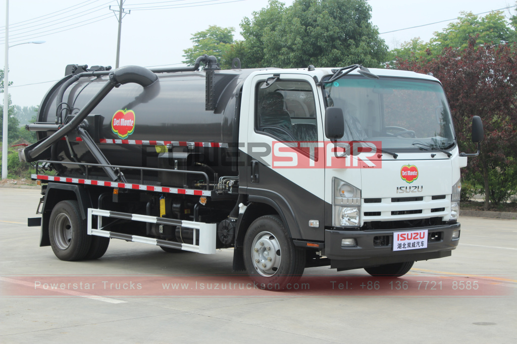 Pilipinas Del monte ISUZU Vacuum Suction Truck Vacuum Suction Truck ISUZU ELF 4X2 Vacuum Sewage Suction Tanke sasakyan 8,000L