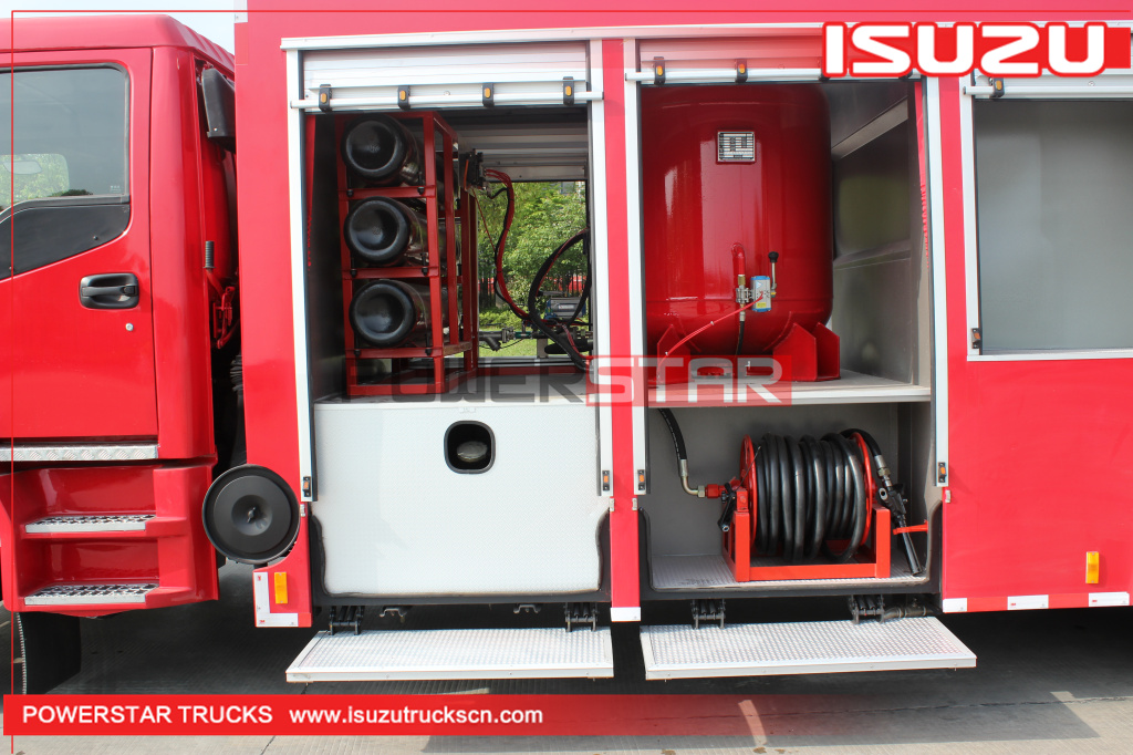 6Tons ISUZU FVR Water Foam Powder Tank Fire Fighting Trucks