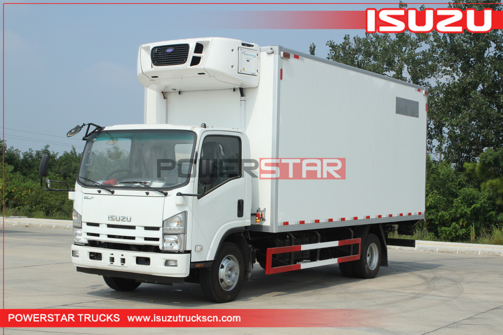  Japan ISUZU NPR ELF Carrier Frozen Chicken Meat Fish Delivery Refrigerated Truck Reefer for sale