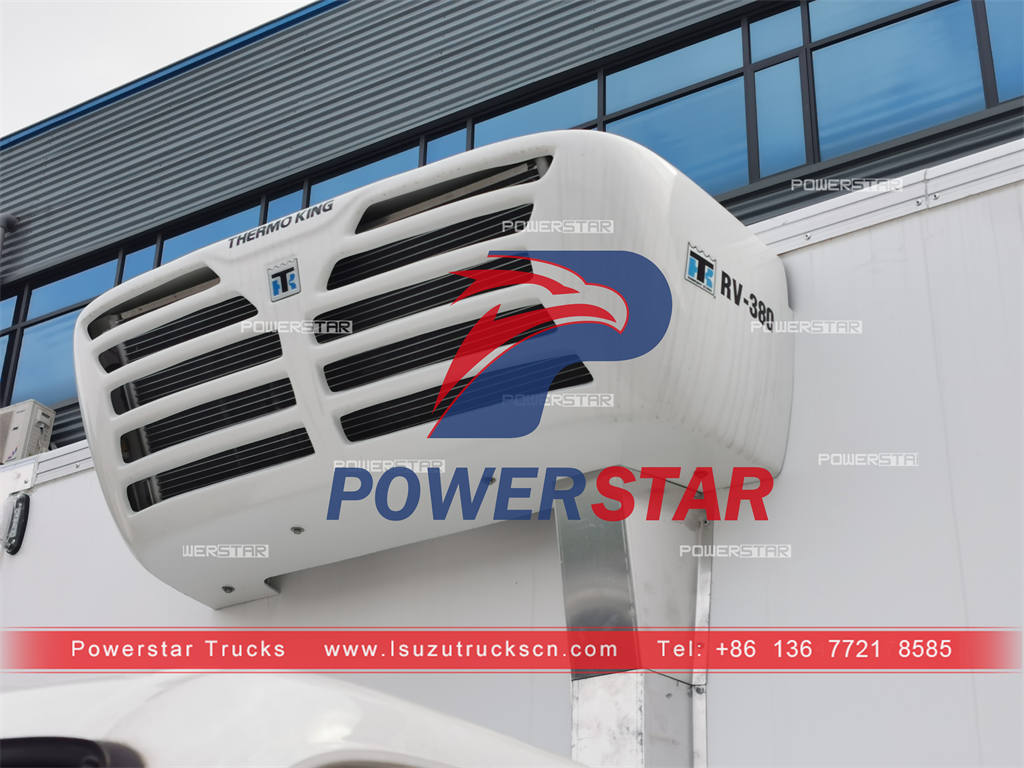 ISUZU 6 wheeler reefer van truck with THERMO KING RV-380 unit