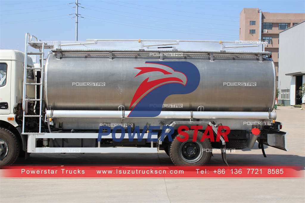 High performance ISUZU 8000 liters stainless steel fuel bowser