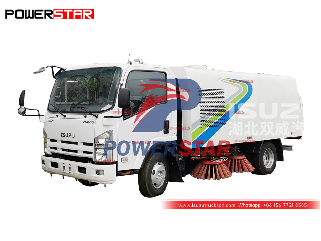 Good quality ISUZU 6 wheeler 130HP city street sweeper trucks for sale