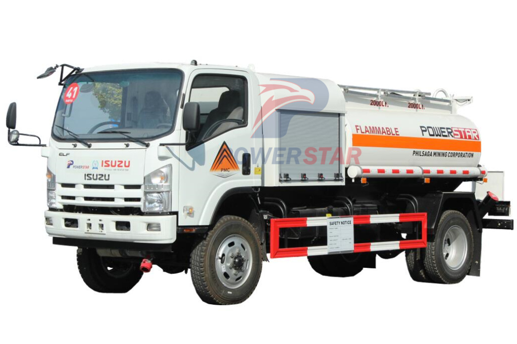 Pilipinas Isuzu NPR/700P 4X4 4,000L AWD Off road Fuel Bowser Oil Delivery Tank Truck