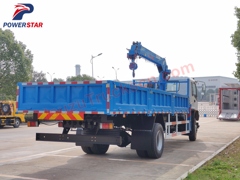 ISUZU FVR All Wheel Drive 4X4 Cargo Truck with 5 Tons Boom Crane with 4 Sections Boom Crane Truck Mounted Crane for sale