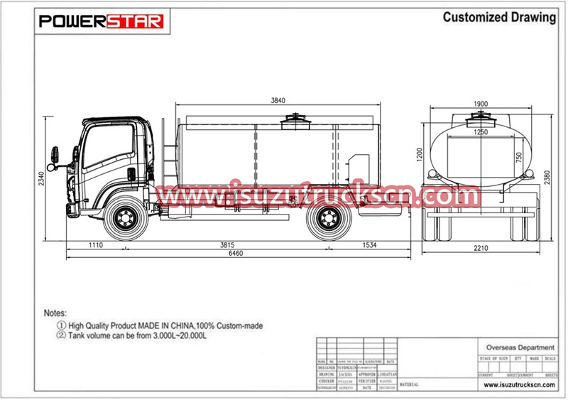 ISUZU fuel bowser drawing