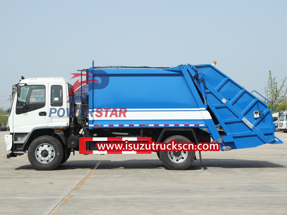 Isuzu trash compactor truck