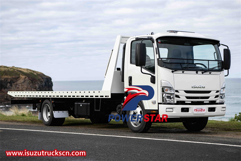 Isuzu NPR road rescue flatbed tow truck