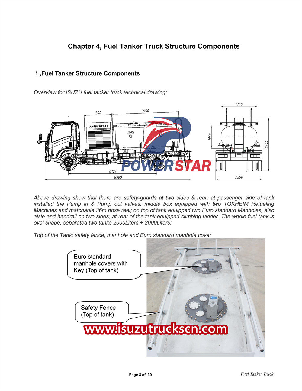 Isuzu 700P 4x4 pinagsamang fuel pump tanker truck