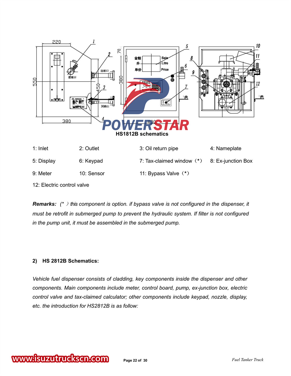 Isuzu 700P 4x4 combined fuel pump tanker truck manual