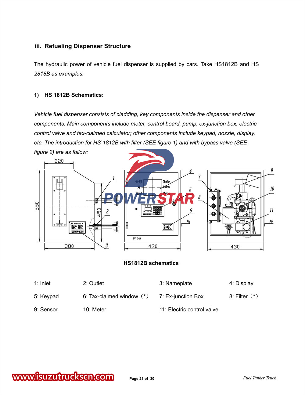 Isuzu 700P 4x4 combined fuel pump tanker truck manual