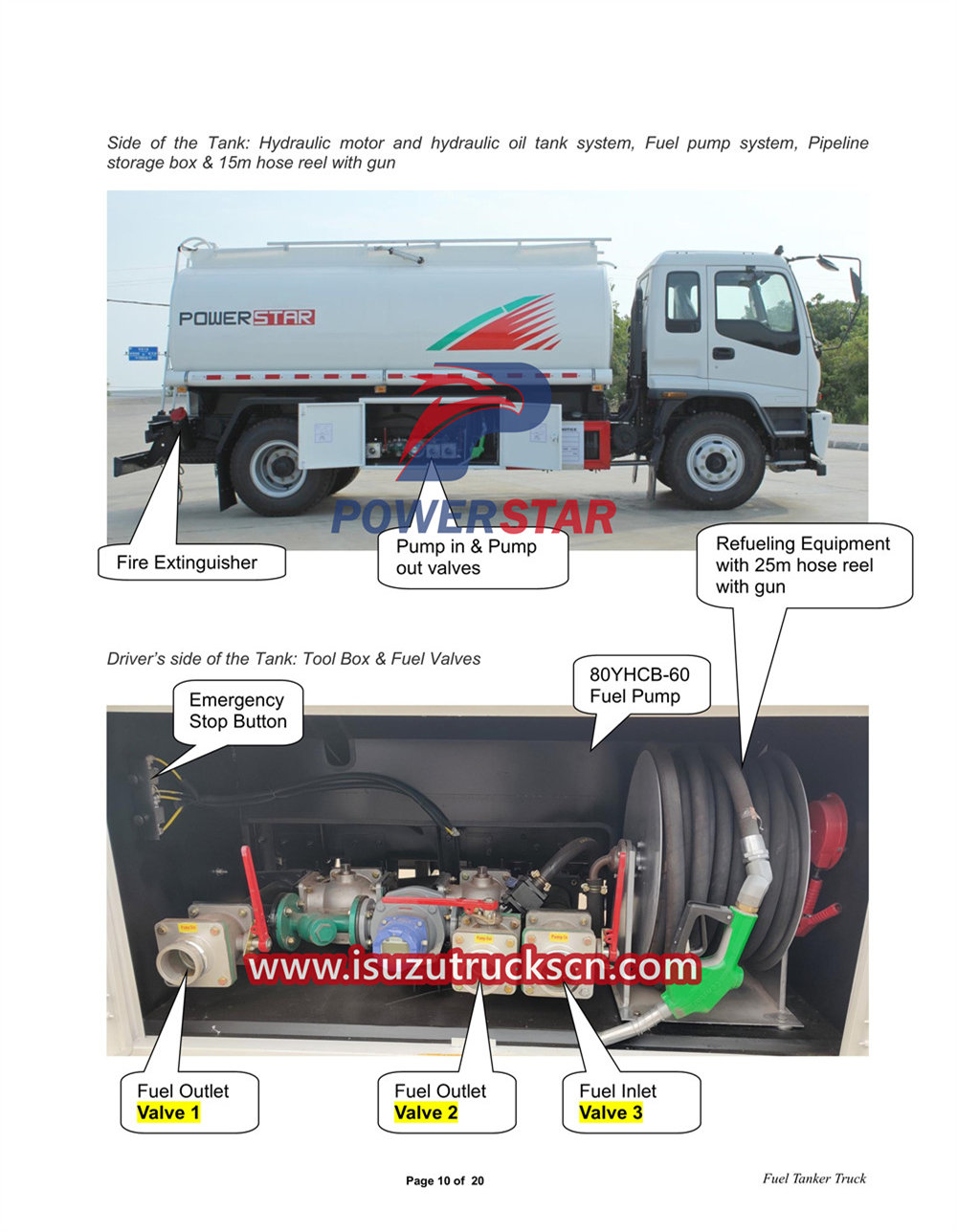 Isuzu FTR 12000L fuel tanker truck manual