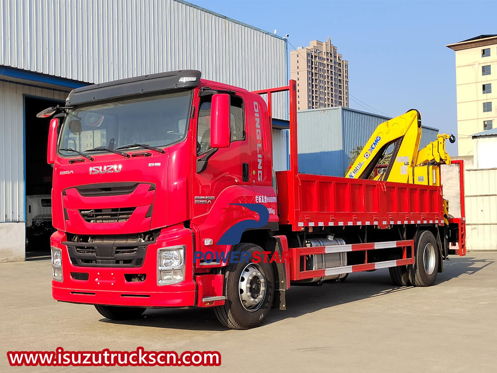 Isuzu folding boom crane