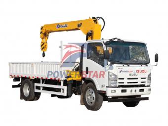 ISUZU NPR truck mounted 5tons boom crane export Djibouti