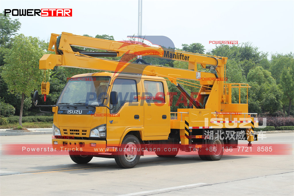 ISUZU 600P NKR 16m manlifter aerial working platform truck export sa Laos
    