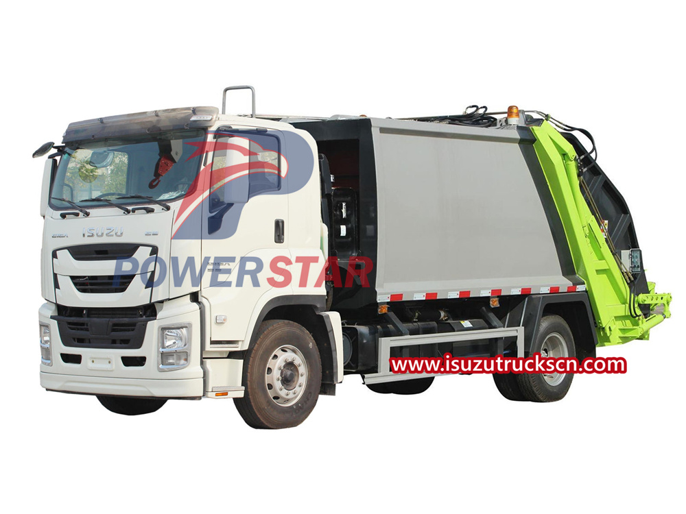 karaniwang pagpipinta para sa pag-export ng mga Isuzu refuse compactor truck
    