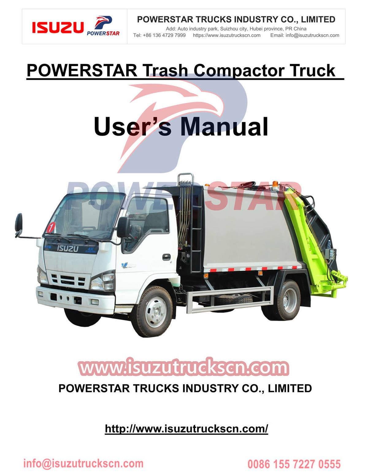 Dubai Isuzu trash compactor truck 6cbm para sa export operaiton Manual
    