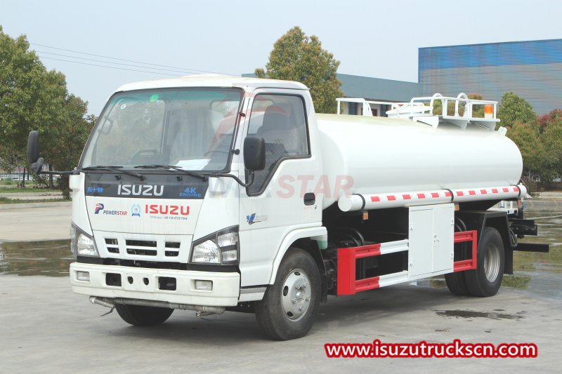 Pagsubok Para sa ISUZU 600P/NKR 5000L food-grade na hindi kinakalawang na asero na Water Tank Truck
    