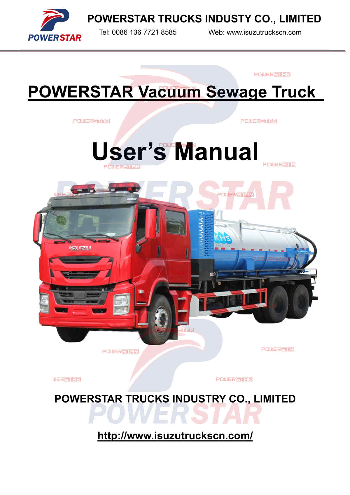 Mauritania Isuzu GIGA double row 20cbm sewage tank truck manual
    