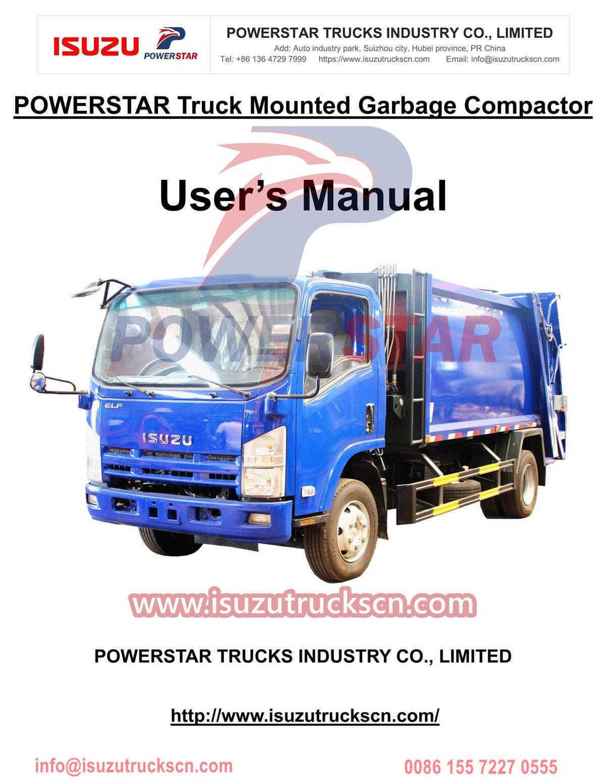 Grenada Isuzu NPR truck na naka-mount sa garbage compactor 8cbm manual
    